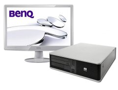 Комплект ПК Б-класс: HP Compaq DC5800 SFF / Intel Core 2 Quad Q6600 (4 ядра по 2.4 GHz) / 4 GB DDR2 / 120 GB SSD / Intel GMA x4500 / DVD-RW + Монитор BenQ GL2230-B / 22" (1920x1080) TN / 1x HDMI, 1x DVI, 1x VGA