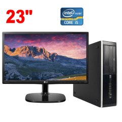 Комплект ПК: HP Compaq Pro 6300 SFF / Intel Core i5-3570 (4 ядра по 3.4 - 3.8 GHz) / 8 GB DDR3 / 240 GB SSD / Intel HD Graphics 2500 / DVD-RW + Монітор LG 23MP48HQ-P / 23" (1920x1080) IPS / 1x HDMI, 1x VGA, 1x Audio