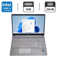 Ультабук Б-класс HP 15-dw3033dx / 15.6" (1920x1080) TN / Intel Core i3-1115G4 (2 (4) ядра по 3.0 - 4.1 GHz) / 8 GB DDR4 / 256 GB SSD / Intel UHD Graphics / WebCam