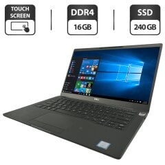 Ультрабук Dell Latitude 7400 / 14" (1920x1080) IPS Touch / Intel Core i5-8265U (4 (8) ядра по 1.6 - 3.9 GHz) / 16 GB DDR4 / 240 GB SSD / Intel UHD Graphics / WebCam