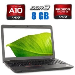 Ноутбук Lenovo ThinkPad E565 / 15.6" (1366x768) TN / AMD A10-8700P (4 ядра по 1.8 - 3.2 GHz) / 8 GB DDR3 / 500 GB SSD / AMD Radeon R5 M330, 2 GB DDR3, 64-bit / WebCam