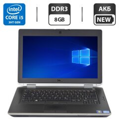 Ноутбук Dell Latitude E6430 / 14" (1366x768) TN / Intel Core i5-3320M (2 (4) ядра по 2.6 - 3.3 GHz) / 8 GB DDR3 / 500 GB HDD NEW / Intel HD Graphics 4000 / WebCam / DVD-ROM / Усиленная АКБ NEW + Windows 10 Pro