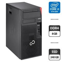 Компьютер Fujitsu Esprimo P557 E85 Tower / Intel Core i3-6100 (2 (4) ядра по 3.7 GHz) / 8 GB DDR4 / 240 GB SSD / Intel HD Graphics 530 / DVD-ROM / Windows 11 Pro