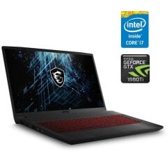 Игровой ноутбук Б-класс MSI GF75 Thin 10SDK / 17.3" (1920x1080) IPS / Intel Core i7-10750H (6 (12) ядра по 2.6 - 5.0 GHz) / 32 GB DDR4 / 720 GB SSD / nVidia GeForce GTX 1660 Ti, 6 GB GDDR6, 192-bit / WebCam