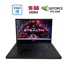 Игровой ноутбук Б-класс MSI GS66 Stealth 11UH / 15.6" (1920x1080) IPS / Intel Core i9-11900H (8 (16) ядер по 2.5 - 4.9 GHz) / 16 GB DDR4 / 512 GB SSD / nVidia GeForce RTX 3080, 16 GB GDDR6, 256-bit / WebCam