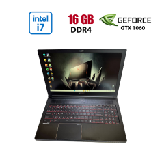 Игровой ноутбук MSI GS63VR Stealth 6RF / 15.6" (1920x1080) IPS / Intel Core i7-6700HQ (4 (8) ядра по 2.6 - 3.5 GHz) / 16 GB DDR4 / 128 GB SSD M.2 + 500 GB HDD / nVidia GeForce GTX 1060, 6 GB GDDR5, 192-bit / WebCam