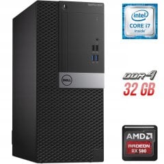 Игровой ПК Dell OptiPlex 5050 Tower / Intel Core i7-6700 (4 (8) ядра по 3.4 - 4.0 GHz) / 32 GB DDR4 / 250 GB SSD + 1000 GB HDD / AMD Radeon RX 580, 4 GB GDDR5, 256-bit