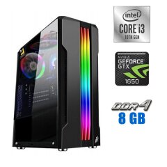 Новий ігровий ПК Tower / Intel Core i3-10100F (4 (8) ядра по 3.6 - 4.3 GHz) / 8 GB DDR4 / 240 GB SSD / nVidia GeForce GTX 1650, 4 GB GDDR5, 128-bit / 500W 