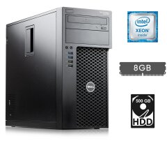 Комп'ютер Dell Precision 3620 Tower / Intel Xeon E3-1245 v5 (4 (8) ядра по 3.5 - 3.9 GHz) / 8 GB DDR4 / 500 GB HDD / Intel HD Graphics P530 / 290W / DVD-ROM / DisplayPort / HDMI