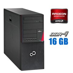 Компьютер Fujitsu Esprimo P756 E90+ Tower / Intel Core i3-6100 (2 (4) ядра по 3.7 GHz) / 16 GB DDR4 / 480 GB SSD / AMD Radeon R7 250, 2 GB DDR3, 128-bit