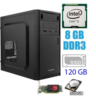 Компьютер LogicPower 6103 / Intel Core i5-4440 (4 ядра по 3.1 - 3.3 GHz) / 8 GB DDR3 / 120 GB SSD NEW+500 GB HDD / Radeon HD8490 1 GB 