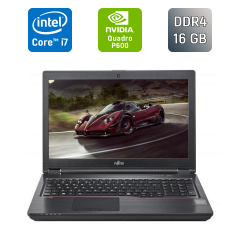 Мобильная рабочая станция Б-класс Fujitsu Celsius H780 / 15.6" (1920x1080) IPS / Intel Core i7-8750H (6 (12) ядер по 2.2 - 4.1 GHz) / 16 GB DDR4 / 512 GB SSD / nVidia Quadro P600, 4 GB GDDR5, 128-bit / USB Type-C / WebCam / VGA