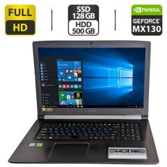 Ноутбук Acer Aspire 5 A517-51G / 17.3" (1920x1080) TN / Intel Core i7-8550U (4 (8) ядра по 1.8 - 4.0 GHz) / 12 GB DDR4 / 128 GB SSD + 500 GB HDD / nVidia GeForce MX130, 2 GB GDDR5, 64-bit / WebCam / DVD-ROM