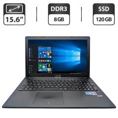 Ноутбук Asus F551M / 15.6" (1366x768) TN / Intel Pentium N3530 (4 ядра по 2.16 - 2.58 GHz) / 8 GB DDR3 / 120 GB SSD / Intel HD Graphics / WebCam / DVD-ROM