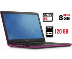 Ноутбук Б-клас Dell Inspiron 5555 / 15.6" (1366x768) TN Touch / AMD E2-7110 (4 ядра по 1.8 GHz) / 8 GB DDR3 / 120 GB SSD / AMD Radeon R2 Graphics / WebCam / HDMI