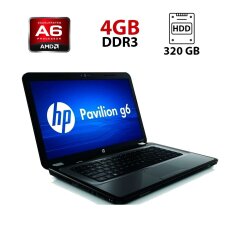 Ноутбук Б-клас HP Pavilion g6-2126sr / 15.6" (1366x768) TN / AMD A6-4400M (2 ядра по 2.7 - 3.2 GHz) / 4 GB DDR3 / 320 GB HDD / AMD Radeon HD 7520G / WebCam