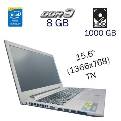 Ноутбук Б клас Lenovo IdeaPad Z500 / 15.6" (1366x768) TN / Intel Pentium 2020M (2 ядра по 2.4 GHz) / 8 GB DDR3 / 1000 GB HDD / nVidia GeForce GT 635M, 2 GB DDR3, 128-bit / WebCam / АКБ не тримає