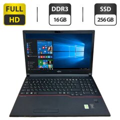 Ноутбук Fujitsu LifeBook E554 / 15.6'' (1920x1080) TN / Intel Core i7-4712MQ (4 (8) ядра по 2.3 - 3.3 GHz) / 16 GB DDR3 / 256 GB SSD / Intel HD Graphics 4600 / WebCam / VGA