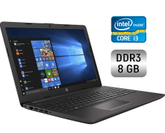 Ноутбук HP 250 G7 / 15.6" (1366x768) TN / Intel Core i3-7020U (2 (4) ядра по 2.3 GHz) / 8 GB DDR4 / 128 GB SSD + 500 GB HDD / Intel HD Graphics 620 / WebCam / Windows 10