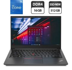 Ноутбук Lenovo ThinkPad E14 Gen 2 / 14'' (1920x1080) IPS / Intel Core i5-1135G7 (4 (8) ядра по 2.4 - 4.2 GHz) / 16 GB DDR4 / 512 GB SSD M.2 NEW/ Intel Iris Xe Graphics / WebCam / USB 3.2 / HDMI