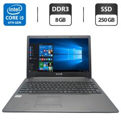 Ноутбук Terra Mobile 1513s / 15.6" (1366x768) TN / Intel Core i5-6200U (2 (4) ядра по 2.3 - 2.8 GHz) / 8 GB DDR3 / 250 GB SSD / Intel HD Graphics 520 / WebCam / DVD-ROM / АКБ не тримає