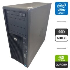 Робоча станція HP Z420 Workstation Tower / Intel Xeon E5-2658 V2 (10 (20) ядер по 2.4 - 3.0 GHz) / 32 GB DDR3 / 480 GB SSD / nVidia Quadro M2000, 4 GB GDDR5, 128-bit / DVD-ROM