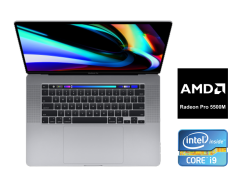 Ультрабук Apple MacBook Pro 16 (2019) / 16" (3072x1920) IPS / Intel Core i9-9980HK (8 (16) ядер по 2.4 - 5.0 GHz) / 16 GB DDR4 / 1024 GB SSD / AMD Radeon Pro 5500M, 4 GB GDDR6, 128-bit / WebCam / True Tone / Space Gray