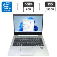 Ультрабук Б-класс HP EliteBook 830 G6 / 13.3" (1920x1080) IPS / Intel Core i5-8365U (4 (8) ядра по 1.6 - 4.1 GHz) / 8 GB DDR4 / 240 GB SSD / Intel UHD Graphics / WebCam