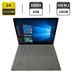 Ультрабук Б-клас Microsoft Surface Laptop 2 / 13.5" (2256x1504) IPS Touch / Intel Core i5-8350U (4 (8) ядра по 1.7 - 4.6 GHz) / 8 GB DDR3 / 128 GB SSD M.2 / Intel HD Graphics 620 / WebCam + Бездротова мишка