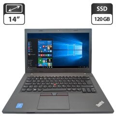 Ультрабук Lenovo ThinkPad L460 / 14" (1366x768) TN / Intel Pentium 4405U (2 (4) ядра по 2.1 GHz) / 8 GB DDR3 / 120 GB SSD / Intel HD Graphics 510 / WebCam
