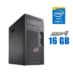 Компьютер Fujitsu Celsius W580n Tower / Intel Core i5-8500 (6 ядер по 3.0 - 4.1 GHz) / 16 GB DDR4 / 512 GB SSD M.2 / Intel UHD Graphics 630 / DVD-ROM