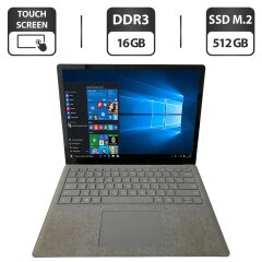 Ультрабук Microsoft Surface Laptop / 13.5" (2256x1504) IPS Touch / Intel Core i7-7600U (2 (4) ядра по 2.8 - 3.8 GHz) / 16 GB DDR3 / 512 GB SSD M.2 / Intel HD Graphics 620 / WebCam + Бездротова мишка