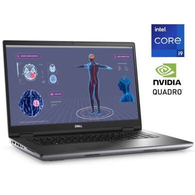 Мобильная рабочая станция Dell Precision 7780 / 17.3" (1920x1080) IPS / Intel Core i9-13950HX (24 (32) ядра по 2.2 - 5.5 GHz) / 128 GB DDR5 / 512 GB SSD M.2 / nVidia Quadro RTX 5000, 16 GB GDDR6, 256-bit / WebCam / Win 11 Pro