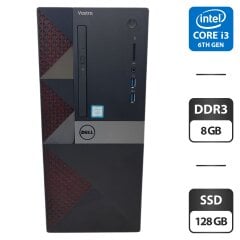 Комп'ютер Dell Vostro 3650 Tower / Intel Core i3-6100 (2 (4) ядра по 3.7 GHz) / 8 GB DDR3 / 128 GB SSD / Intel HD Graphics 530 / DVD-ROM