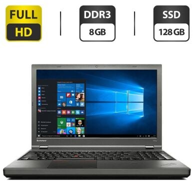 Ноутбук Б-класс Lenovo ThinkPad T540p / 15.6" (1920x1080) TN / Intel Core i7-4600M (2 (4) ядра по 2.9 - 3.6 GHz) / 8 GB DDR3 / 128 GB SSD / Intel HD Graphics 4600 / DVD-ROM