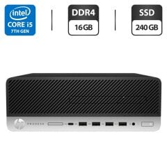 Компьютер HP ProDesk 600 G3 Tower / Intel Core i5-7500 (4 ядра по 3.4 - 3.8 GHz) / 16 GB DDR4 / 240 GB SSD / Intel HD Graphics 630 / Windows 11 Pro