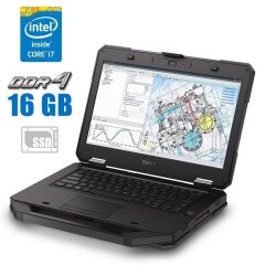 Ноутбук Dell Latitude 14 Rugged 5414 / 14" (1366x768) TN / Intel Core i7-6600U (2 (4) ядра по 2.6 - 3.4 GHz) / 16 GB DDR4 / 480 GB SSD / Intel HD Graphics 520 / WebCam / LTE