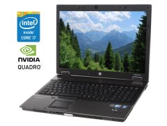 Ноутбук Б-класс HP EliteBook 8740w / 17.3" (1920x1200) IPS / Intel Core i7-740QM (4 (8) ядра по 1.73 - 2.93 GHz) / 8 GB DDR3 / 240 GB SSD / nVidia Quadro FX 3800M, 1 GB GDDR3, 256-bit / WebCam / DVD-ROM