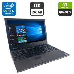 Мобільна робоча станція Dell Precision 7540 / 15.6" (1920x1080) IPS / Intel Core i7-9750H (6 (12) ядер по 2.6 - 4.5 GHz) / 16 GB DDR4 / 240 GB SSD M.2 / nVidia Quadro T1000, 4 GB GDDR5, 128-bit