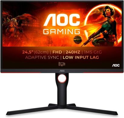 Монитор AOC 25G3ZM / 25" (1920x1080) IPS / 2x HDMI, 1x DP, 1x Audio / VESA 100x100 / Pivot