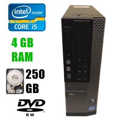 Dell 7010 SFF / Intel® Core™ i5-3570 (4 ядра по 3.40-3.80GHz) / 4GB DDR3 / 250GB HDD / DVD-RW / Цена указана с НДС