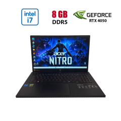 Ігровий ноутбук Acer Nitro V 15 ANV15-52 / 15.6" (1920x1080) IPS / Intel Core i7-13620H (10 (16) ядер по 2.4 - 4.9 GHz) / 8 GB DDR5 / 512 GB SSD / nVidia GeForce RTX 4050, 6 GB GDDR6, 96-bit / WebCam