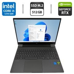 Ігровий ноутбук HP Victus Laptop 15-F15xxx / 15.6" (1920x1080) IPS / Intel Core i5-12500H (12 (16) ядер по 3.3 - 4.5 GHz) / 16 GB DDR4 / 512 GB SSD M.2 / nVidia GeForce RTX 4060, 8 GB GDDR6, 192-bit / WebCam