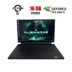 Игровой ультрабук Б-класс Dell Alienware m17 R5 / 17.3" (1920x1080) IPS / AMD Ryzen 9 6900HX (8 (16) ядер по 3.3 - 4.9 GHz) / 16 GB DDR5 / 512 GB SSD NVMe / nVidia GeForce RTX 3080 Ti, 16 GB GDDR6, 256-bit / WebCam