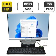Комплект ПК: неттоп Dell OptiPlex 3040 Micro USFF / Intel Core i5-6500T (4 ядра по 2.5 - 3.1 GHz) / 16 GB DDR3 / 500 GB SSD / Intel HD Graphics 530 / Windows 11 Pro / Блок + Монітор EIZO FlexScan EV2455 / 24" (1920x1200) IPS / Кабелі