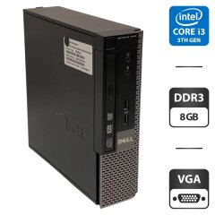Компьютер Dell Optiplex 7010 SFF / Intel Core i3-3220 (2 (4) ядра по 3.3 GHz) / 8 GB DDR3 / 250 GB HDD / Intel HD Graphics 2500 / DVD-ROM