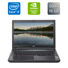 Мобильная рабочая станция Б-класс Fujitsu Celsius H780 / 15.6" (1920x1080) IPS / Intel Core i7-8750H (6 (12) ядер по 2.2 - 4.1 GHz) / 16 GB DDR4 / 512 GB SSD / nVidia Quadro P600, 4 GB GDDR5, 128-bit / VGA / HDMI / WebCam