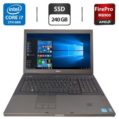 Мобильная рабочая станция Dell Precision M6600 / 17.3" (1920x1080) TN / Intel Core i7-2860QM (4 (8) ядра по 2.5 - 3.6 GHz) / 32 GB DDR3 / 240 GB SSD / AMD FirePro M8900, 2 GB GDDR5, 256-bit / DVD-ROM