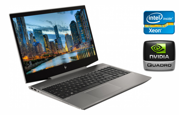 Мобільна робоча станція HP zBook 15v G5 / 15.6" (1920x1080) IPS / Intel Xeon E-2176M (6 (12) ядер по 2.7 - 4.4 GHz) / 32 GB DDR4 / 1000 GB SSD / nVidia Quadro P600, 4 GB GDDR5, 128-bit / WebCam / TouchID / Windows 10