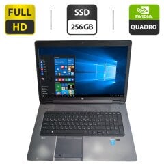 Мобільна робоча станція HP ZBook 17 G2 / 17.3" (1920x1080) TN / Intel Core i7-4810MQ (4 (8) ядра по 2.8 - 3.8 GHz) / 32 GB DDR3 / 256 GB SSD / nVidia Quadro K3100M, 4 GB GDDR5, 256-bit / WebCam